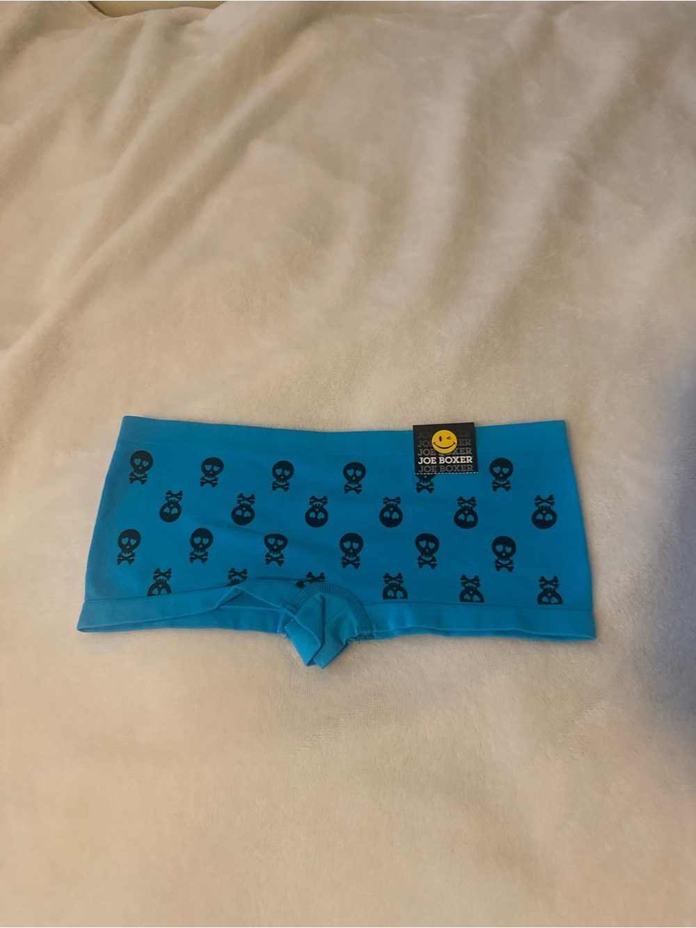 Joe Boxer Blue Boyshorts with Black Skull Print